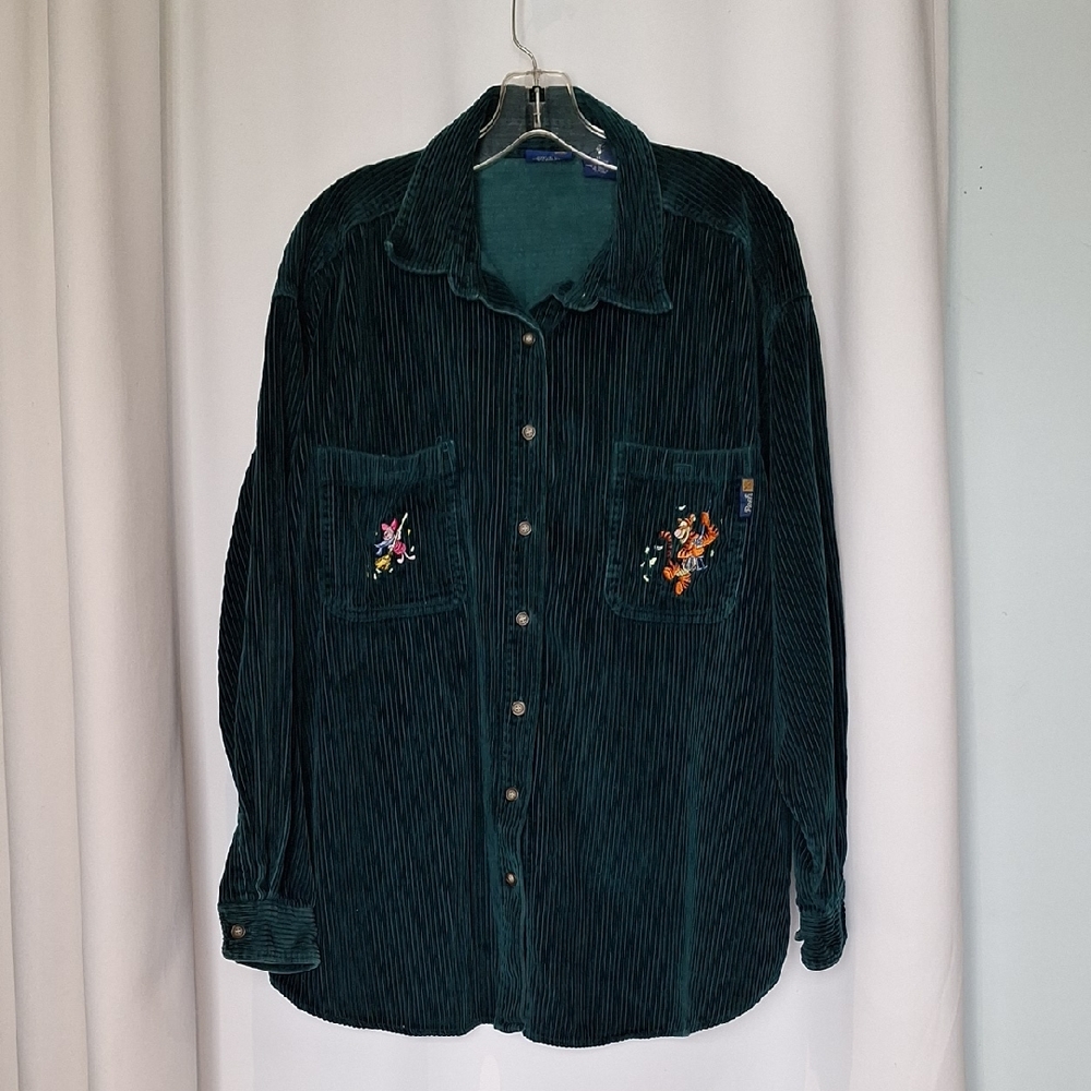 Vintage "Pooh" Disney Green Corduroy Shacket Size XL
